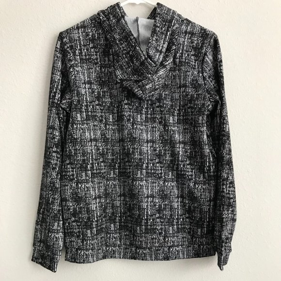 J Jason Wu Knit Plaid Hoodie Sweatshirt - Black (sz XX-Small) a523311 - Picture 3 of 5